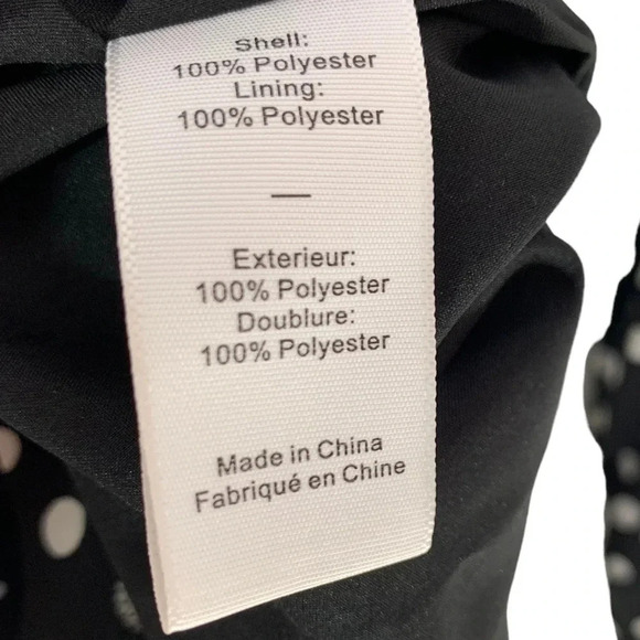 Likely Corinne Ruffle Front Polka Dot Mini Dress Black Size 00 NWT - Picture 7 of 9